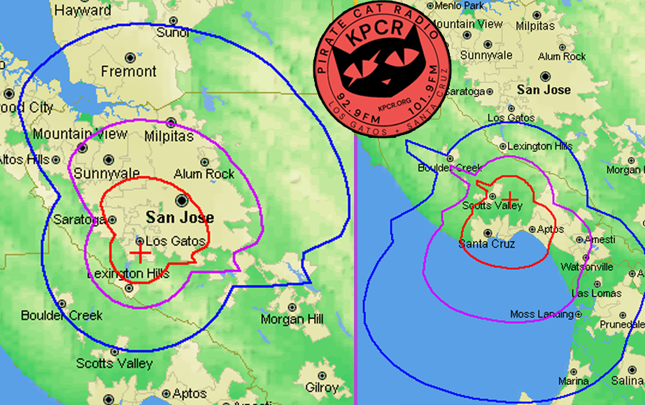 KPCR broadcast coverage map