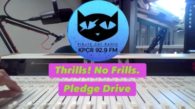 Support Pirate Cat Radio - KPCR 92.9FM: Thrills, No Frills Fundraiser! Pirate Cat Radio - KPCR 92.9FM isn’t just a station; it’s the pulse of Los Gatos, soon to extend our reach to Santa Cruz through KMRT-LP 101.9FM.